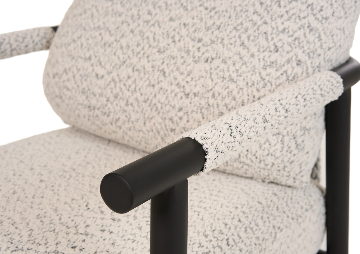 Balko - Modern Grey Fabric + Black Accent Chair