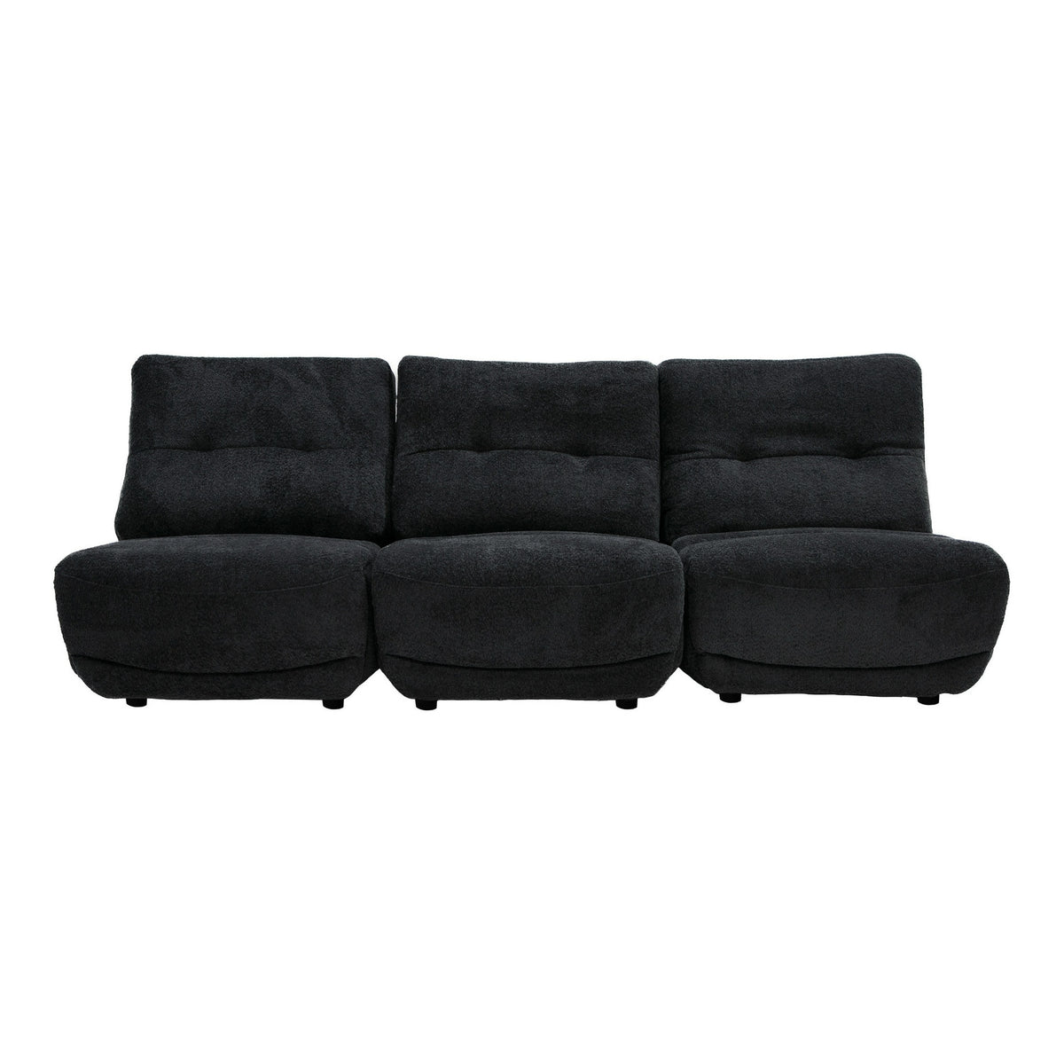 Basil - Modern Black Fabric Large Sofa With 3 Electric Recliners - original 1
