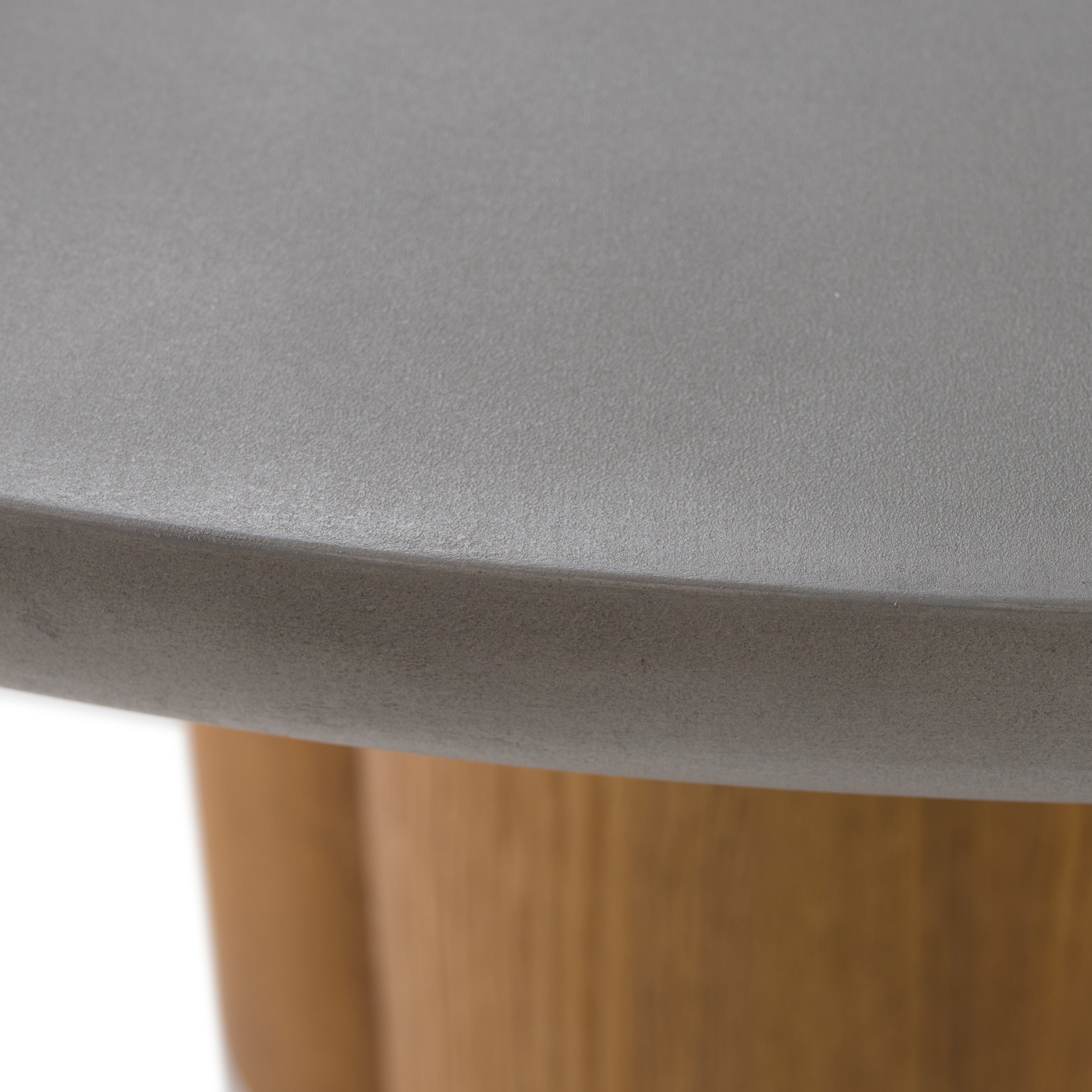Modrest Bateman - Modern Faux Concrete + Walnut Round Dining Table