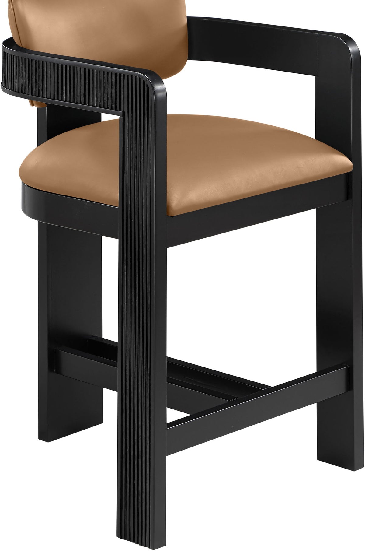 Sacha - Vegan Leather Upholstered Counter Stool With Black Base