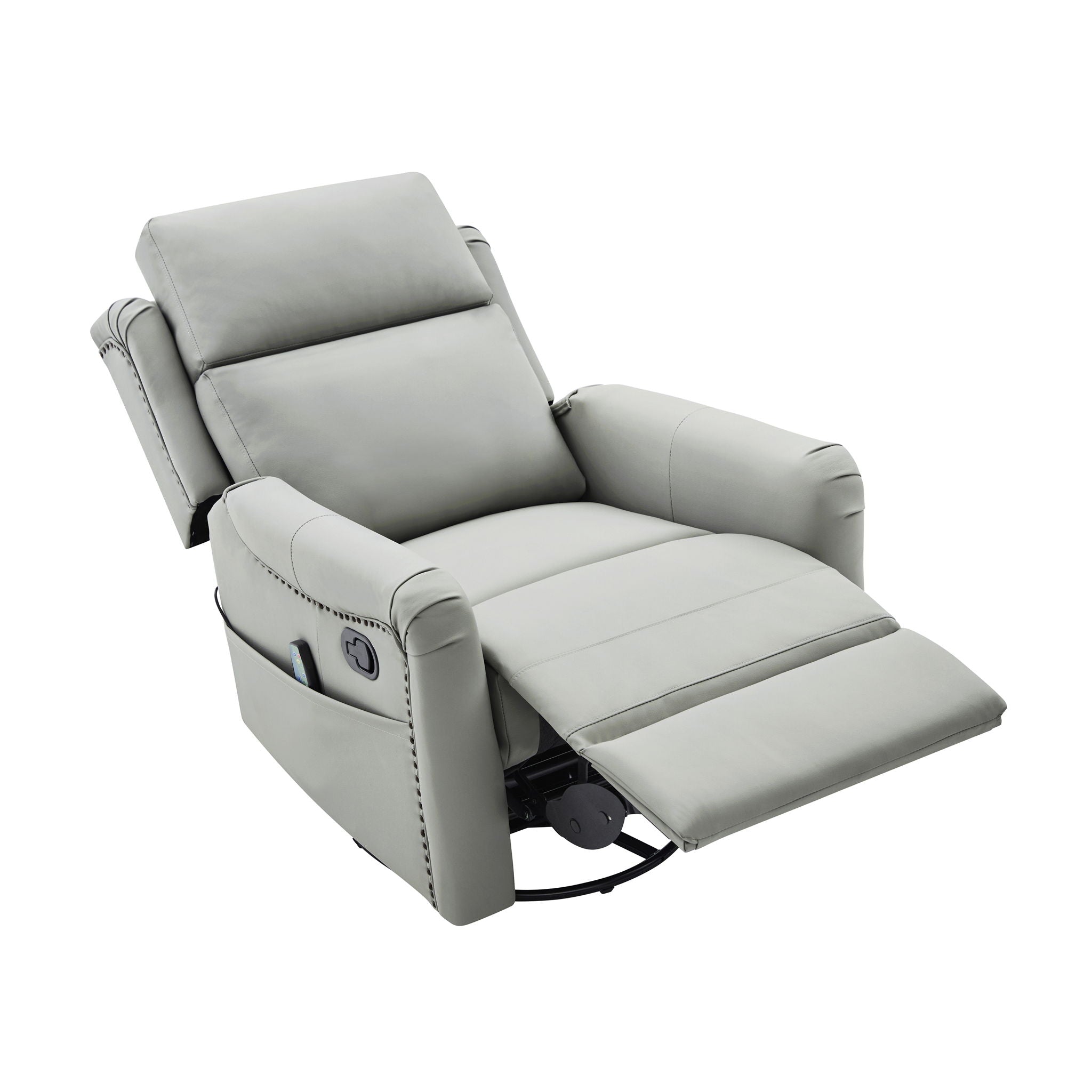 Manual Recliner Swivel Rocking Chair With 8 Point Massage And Heating