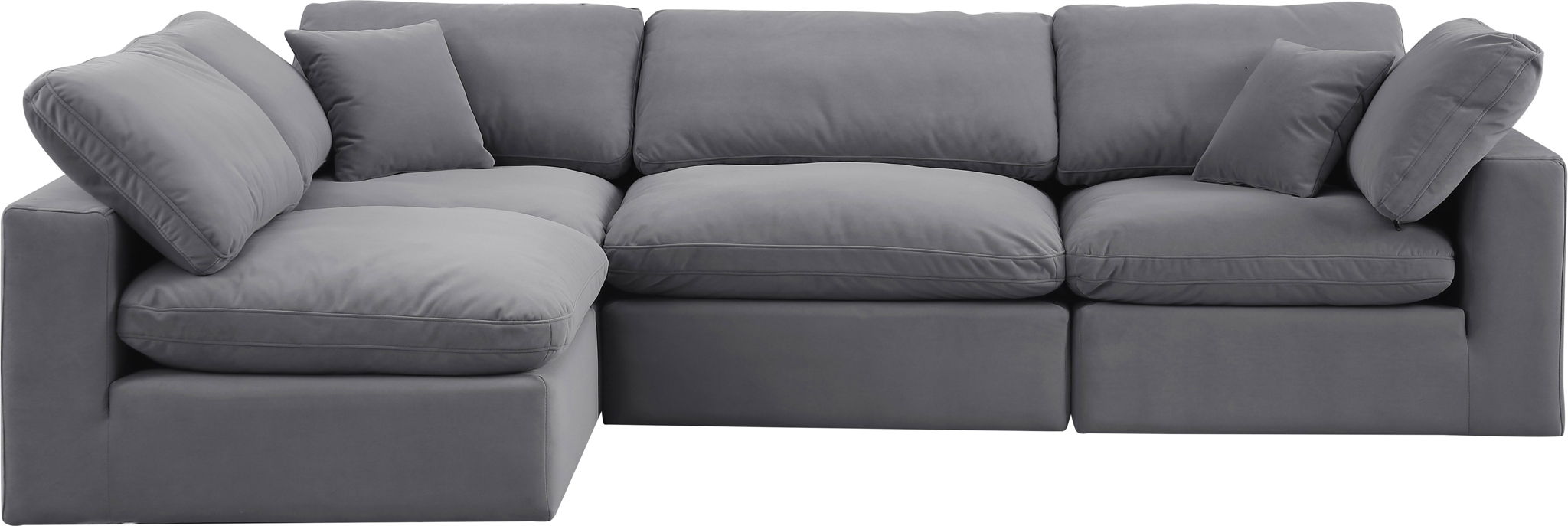 Comfy - 4 Piece Velvet Modular Armless Sectional