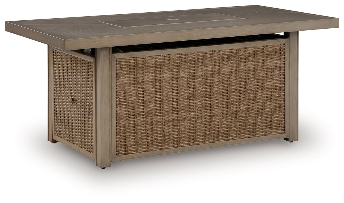 Laguna Heights - Rectangular Fire Pit Table - Beige