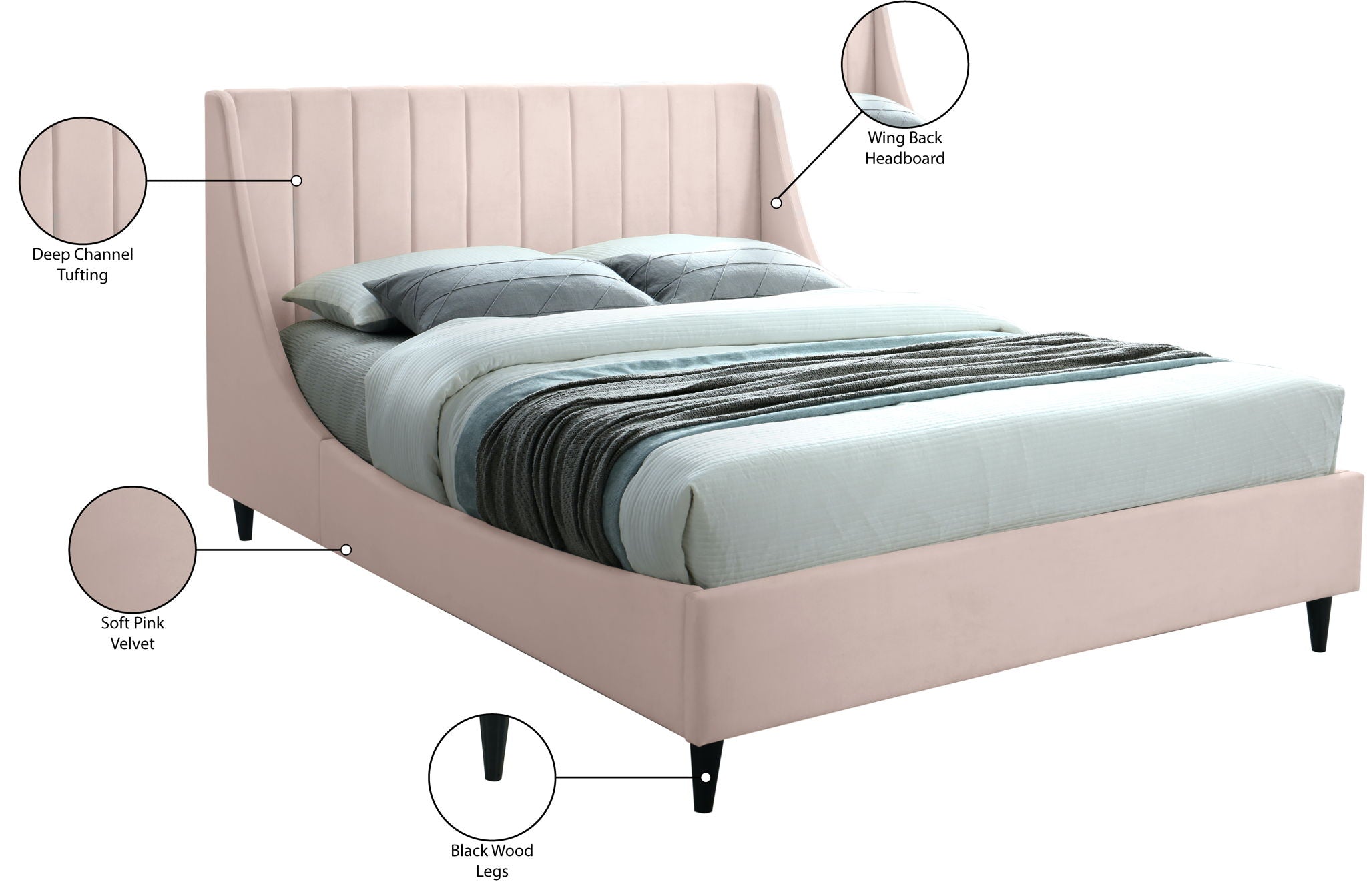 Eva - Velvet Bed
