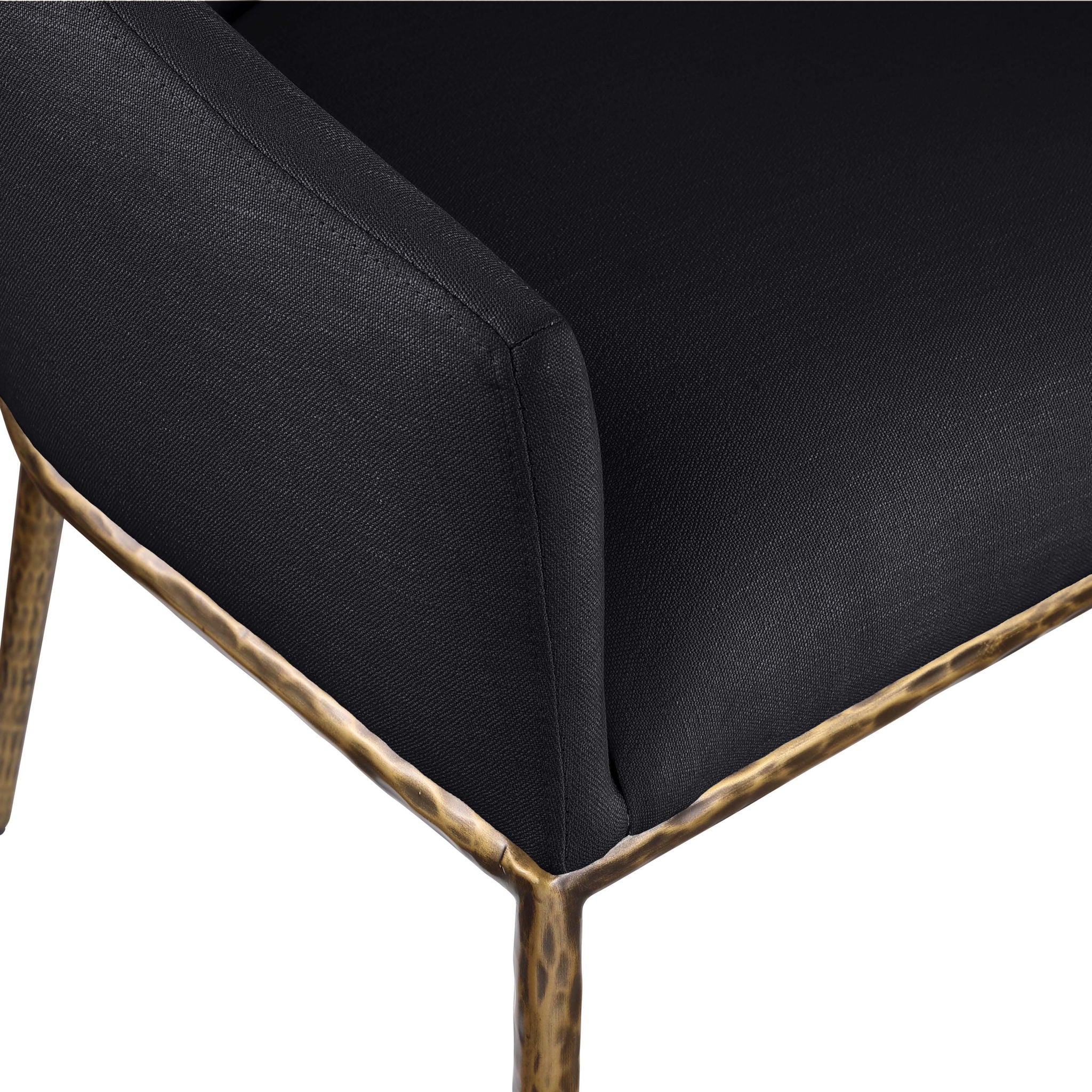 Ferro - Upholstered Dining Arm Chair With Brushed Gold Legs