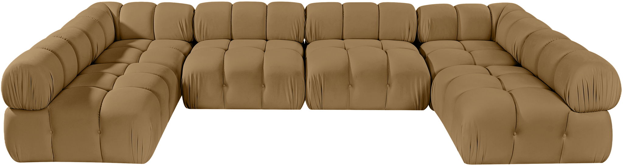 Orin - U-Shaped Velvet 6 Piece Modular Sectional
