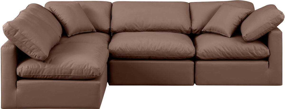 Indulge - Faux Leather 4 Piece Modular Sectional