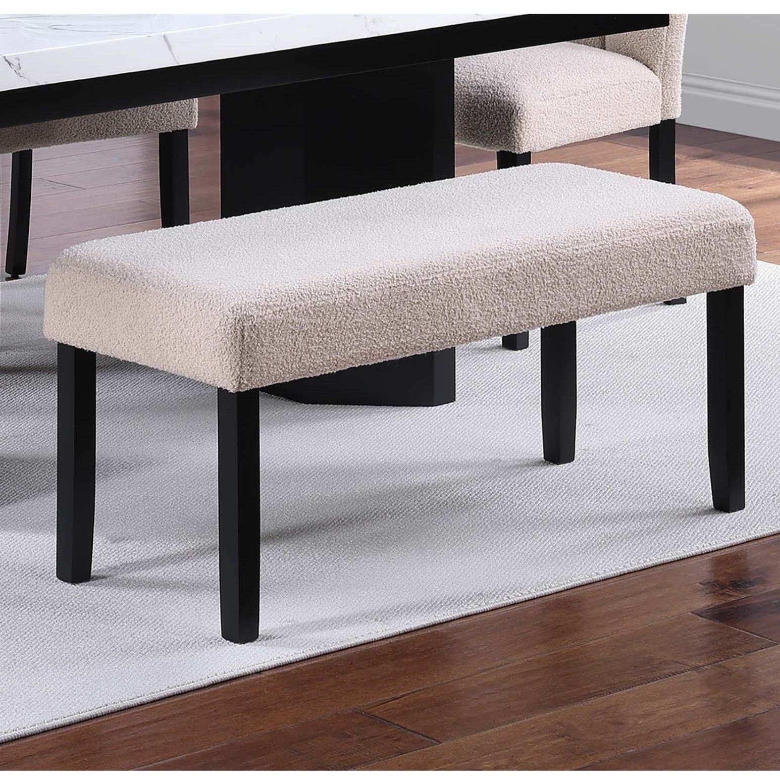 2 Tone Dining Table Set With Upholstered Side Chairs