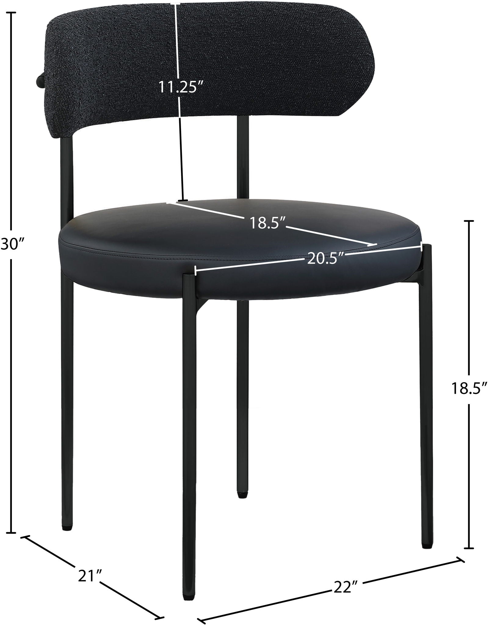 Beacon - Faux Leather Dining Chair With Black Legs (Set of 2)