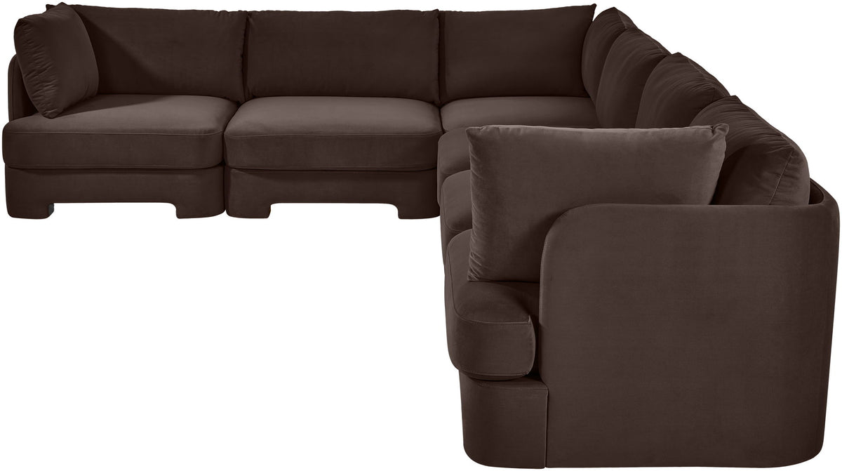 Hammond - Velvet Performance Fabric Upholstered 6 Piece Corner Sectional