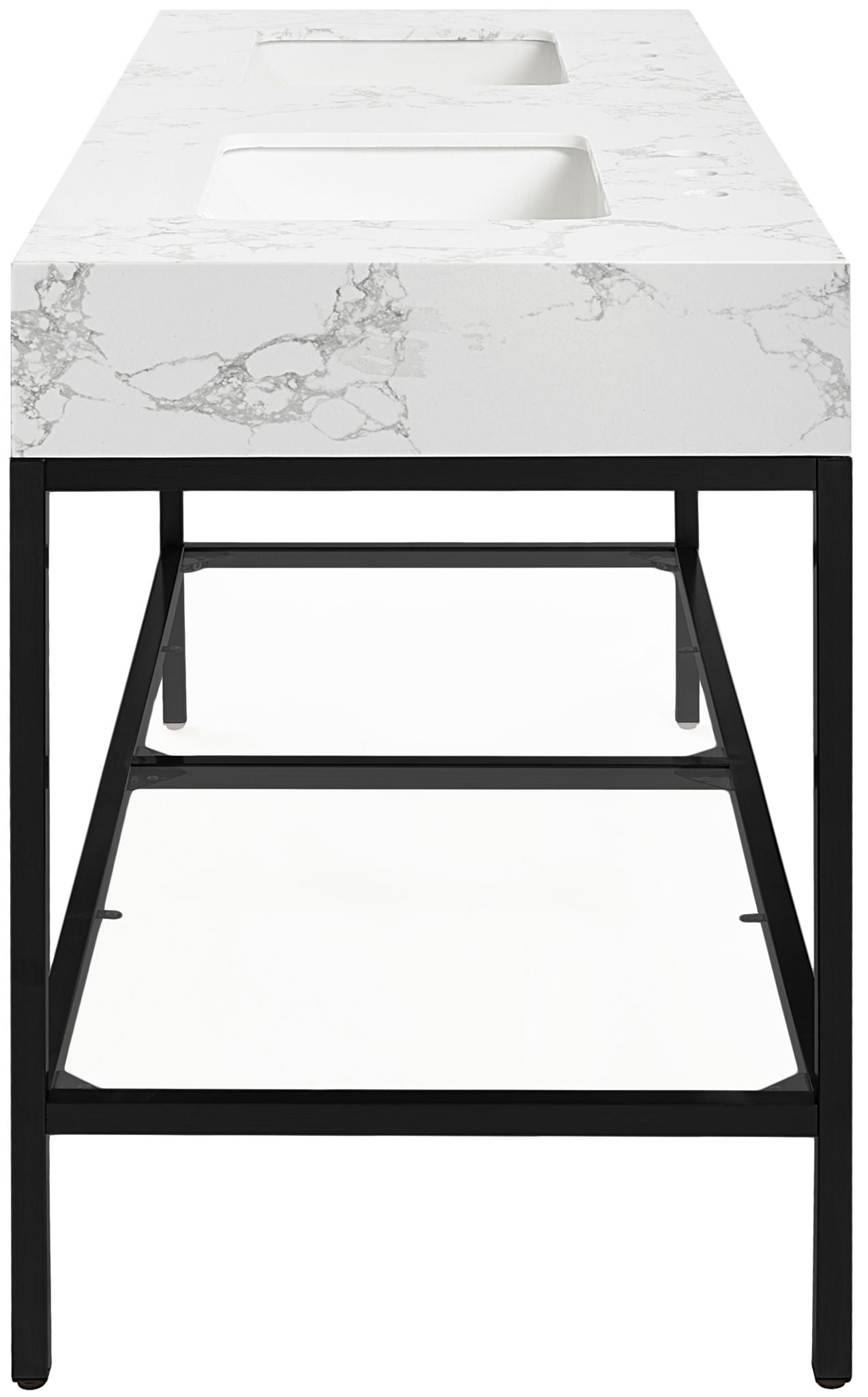 Marmo - Engineered Marble Bathroom Vanity With Black Base