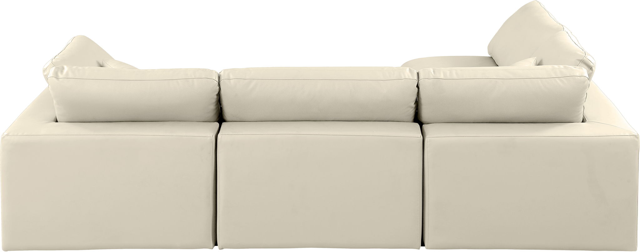Comfy - 4 Piece Faux Leather Modular Armless Sectional