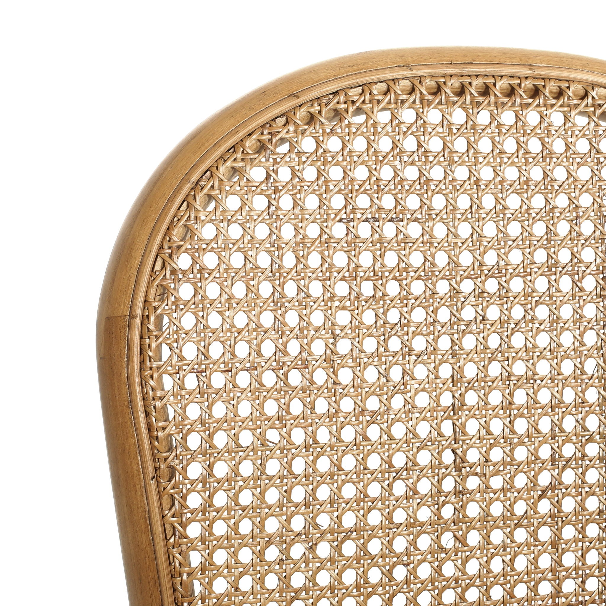 Oval Dining Table Set With 4 Birch Rattan Chairs - Brown / Light Brown