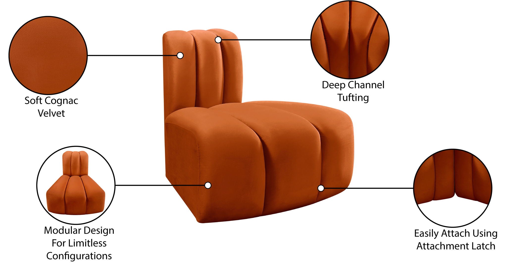Arc - Velvet Reverse Corner Chair