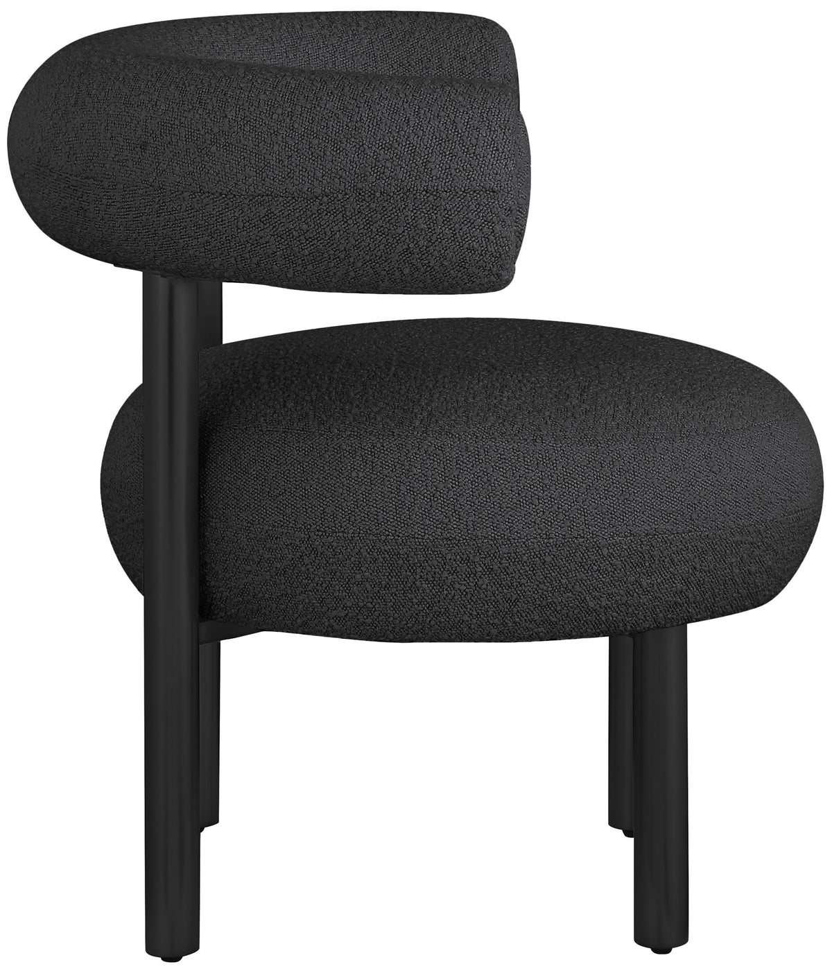 Bordeaux - Boucle Fabric Accent Chair With Black Legs