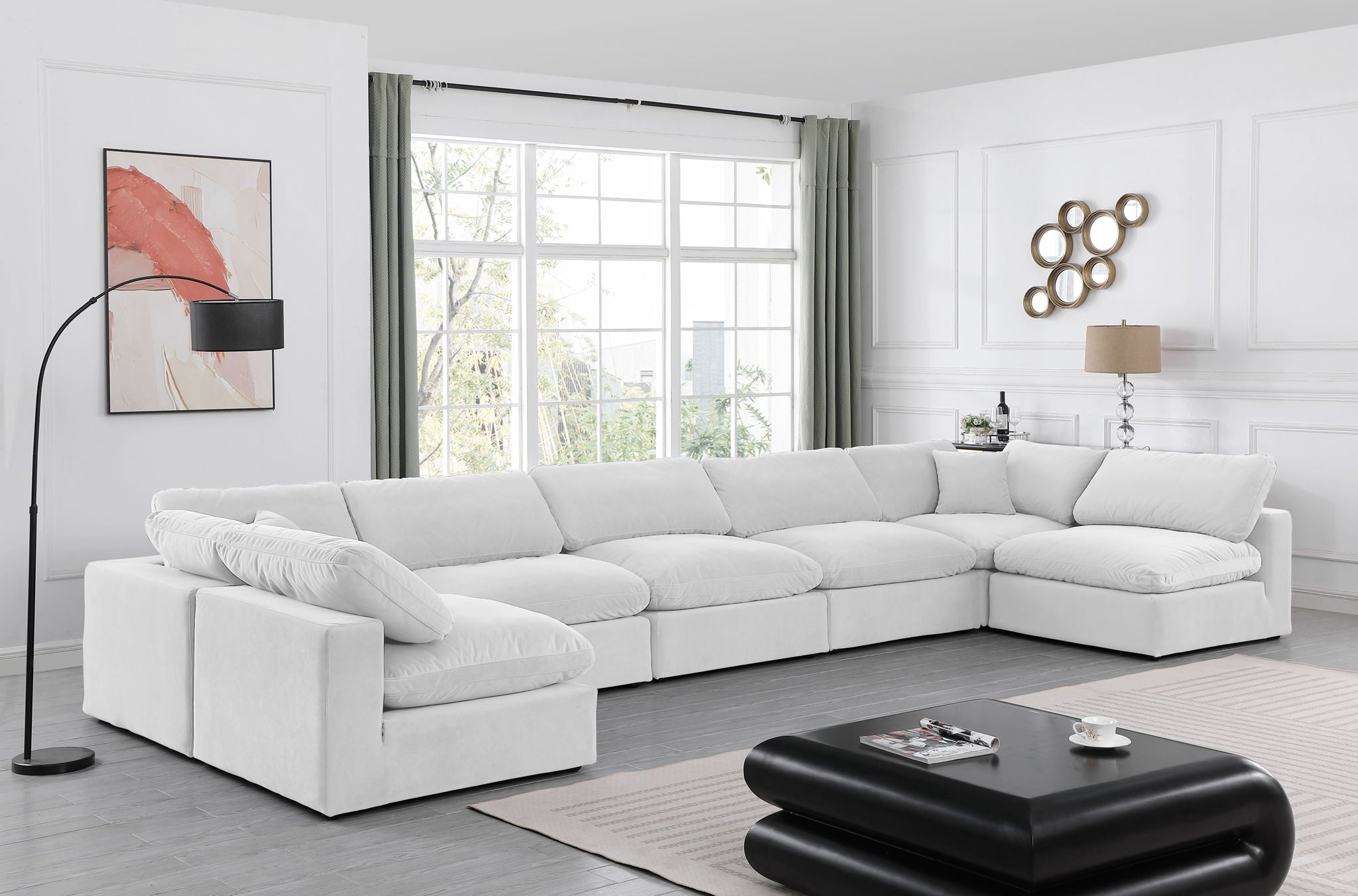Comfy - 7 Piece Velvet Modular Armless Sectional