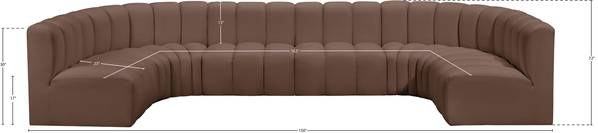 Arc - Faux Leather Modular U-Shaped Sectional