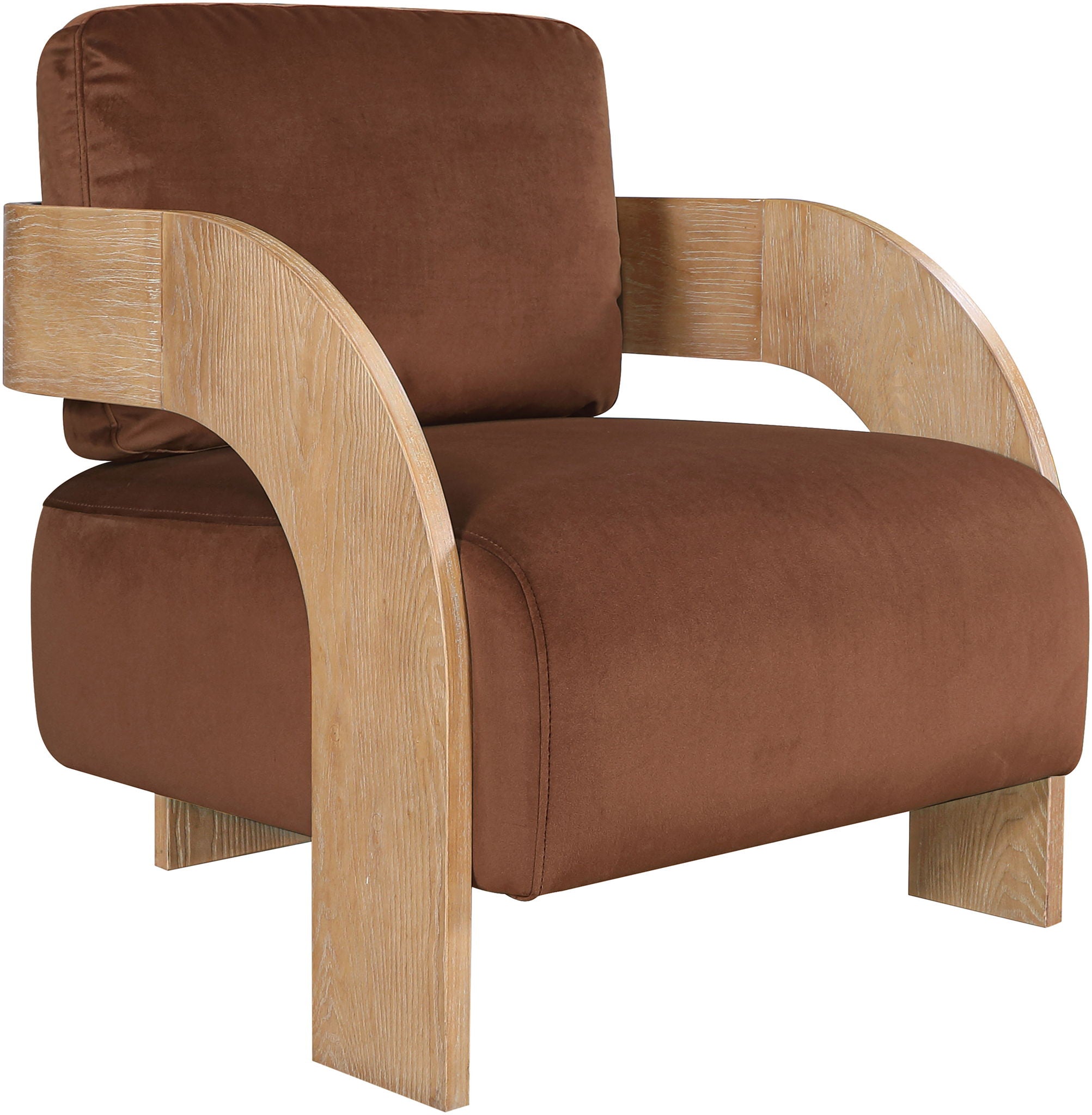 Cedra - Velvet Performance Fabric Upholstered Accent Chair - Cognac