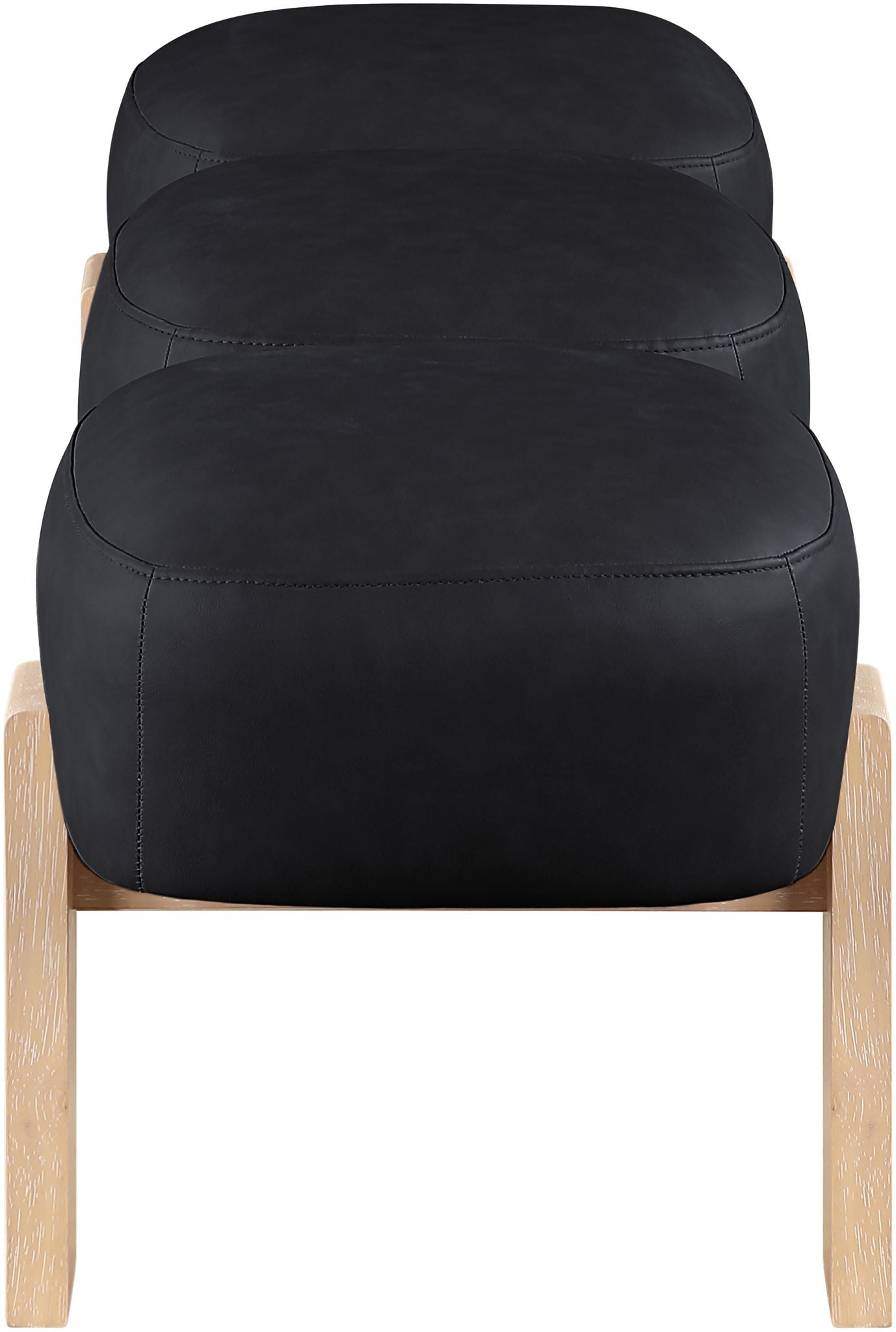 Woodcrest - Vegan Leather Upholstered Bench - Painted Natural Base
