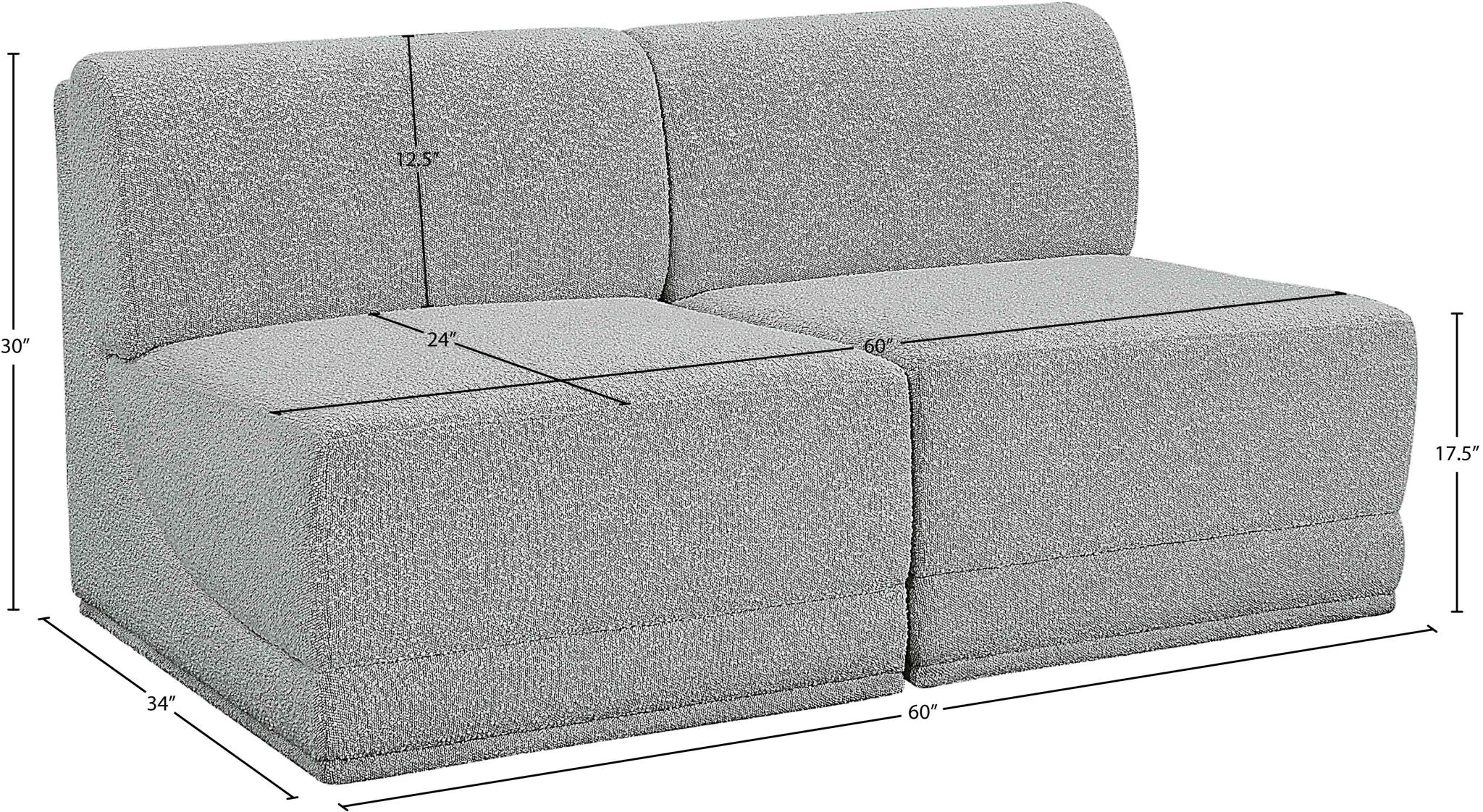 Ollie - 2 Seat Armless Modular Sofa