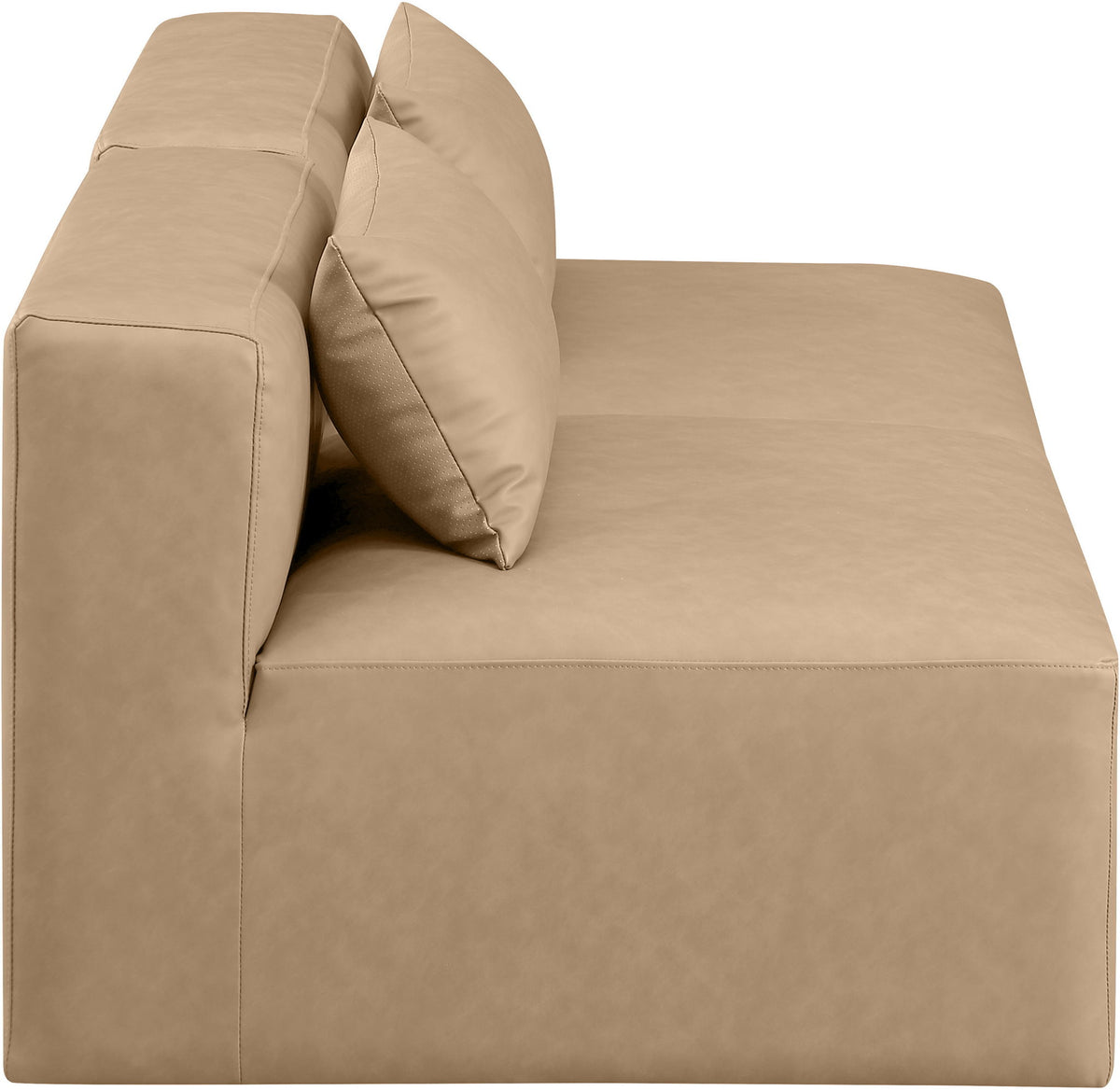 Cube - Modular 2 Piece Armless Sofa - Tan