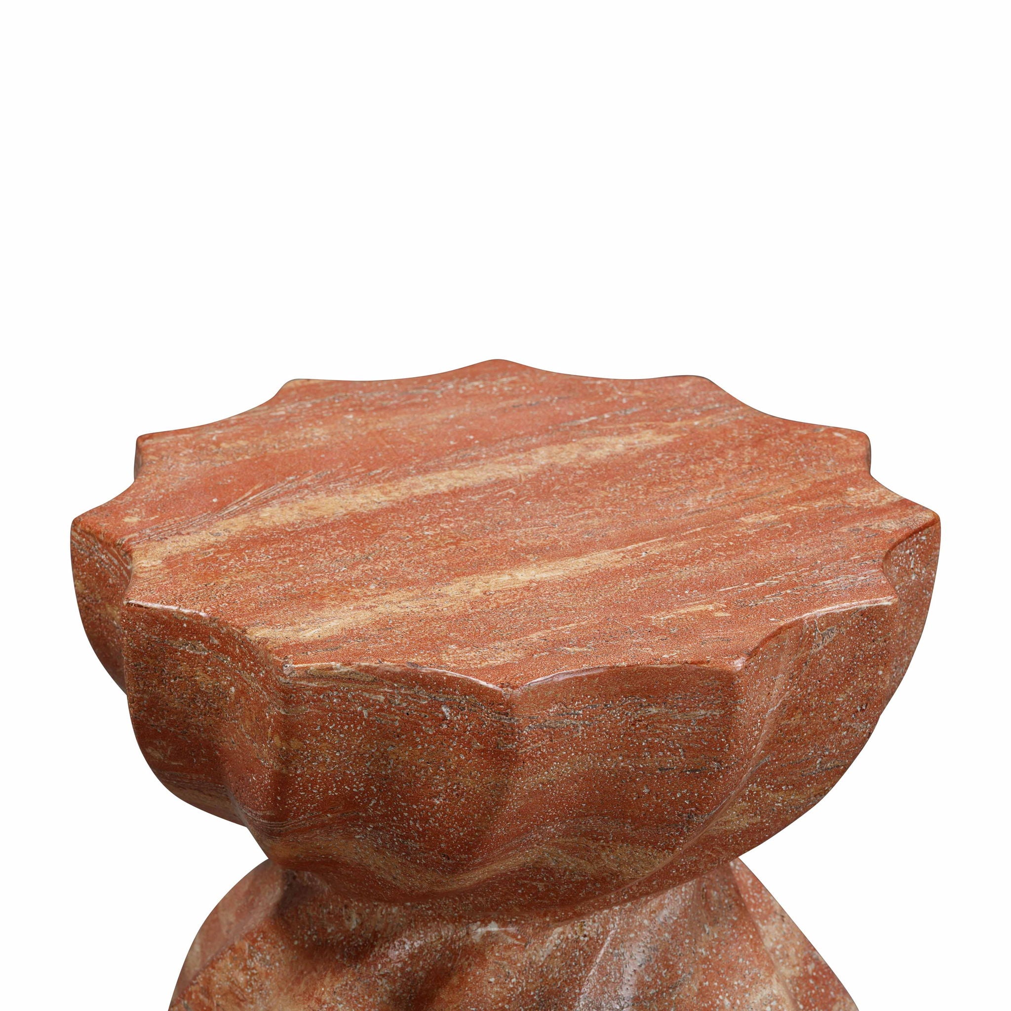 Turin - Faux Sandstone Indoor / Outdoor Concrete Stool - Red