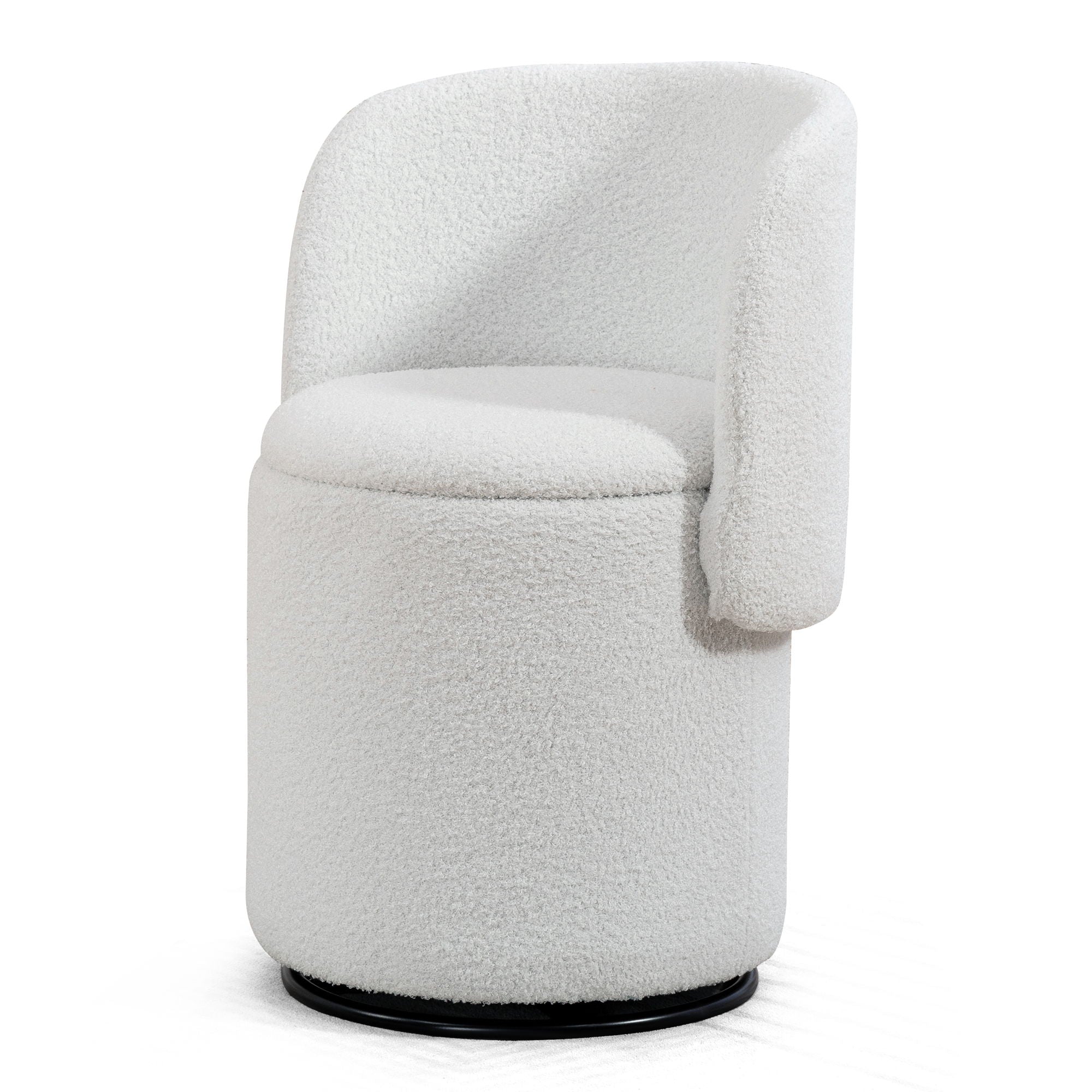 Barrel Chair & Built In Storage, 360° Swivel - Beige