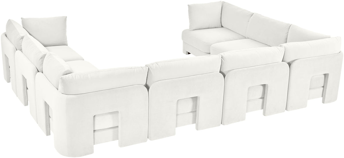 Hammond - Velvet Performance Fabric Upholstered 8 Piece U-Shaped Sectional