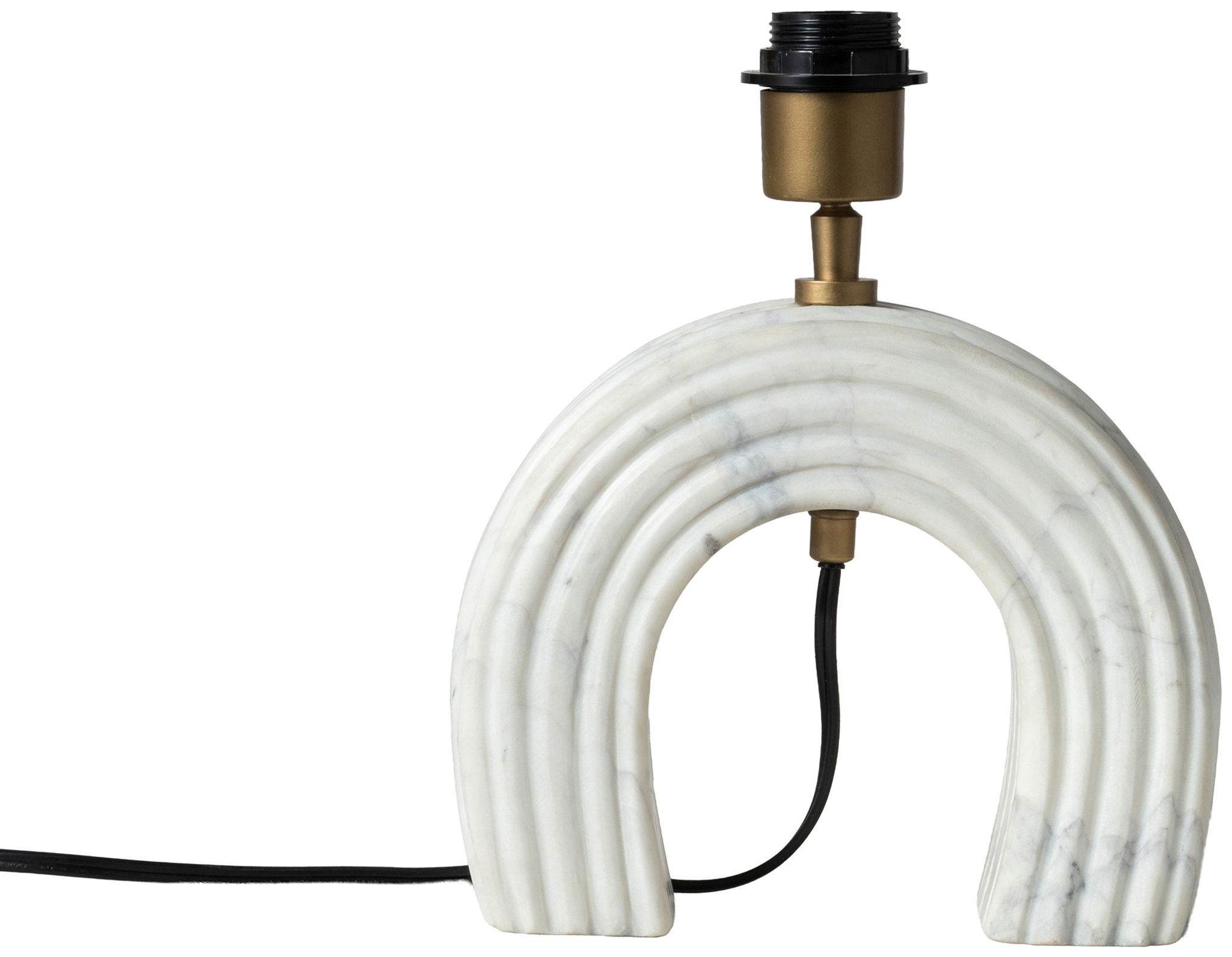 Lithos - Genuine Marble Base And Linen Textured Fabric Shade Table Lamp