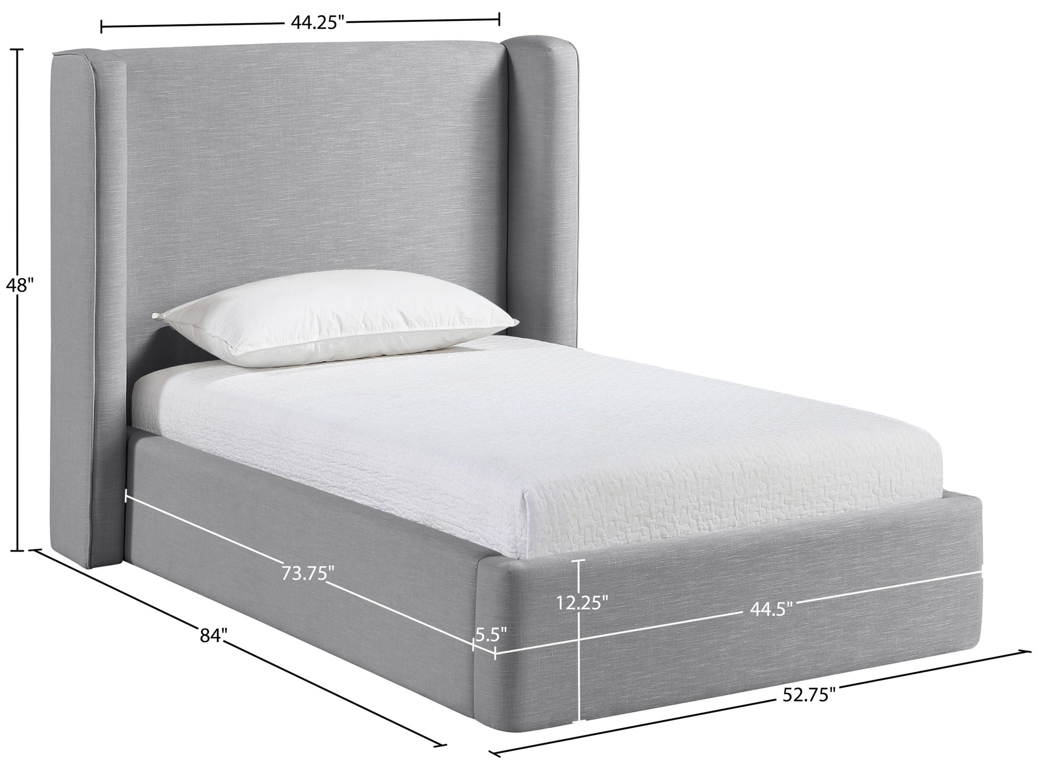 Kendall - Linen Textured Fabric Upholstered Bed
