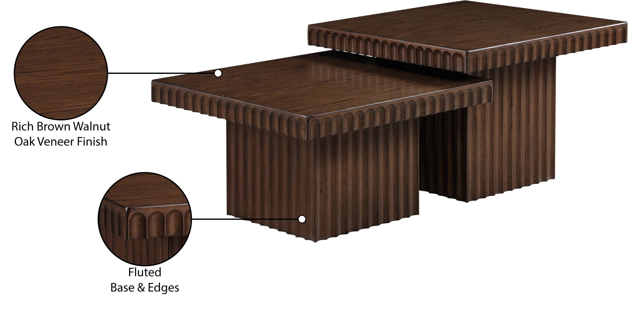 Spencer - 15" Oak Veneer 2 Piece Coffee Table