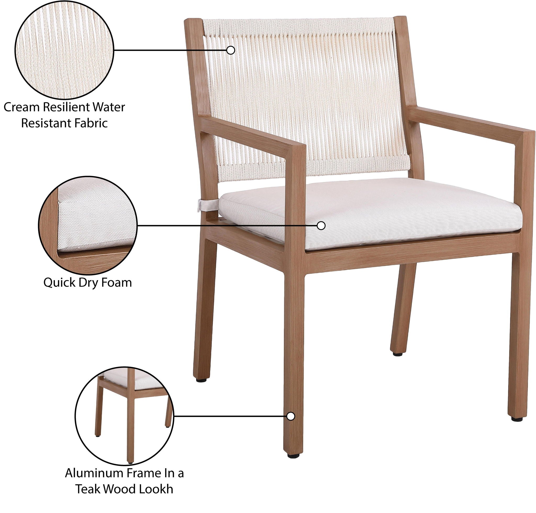 Maui - Water Resistant Outdoor Patio Dining Arm Chair (Set of 2)