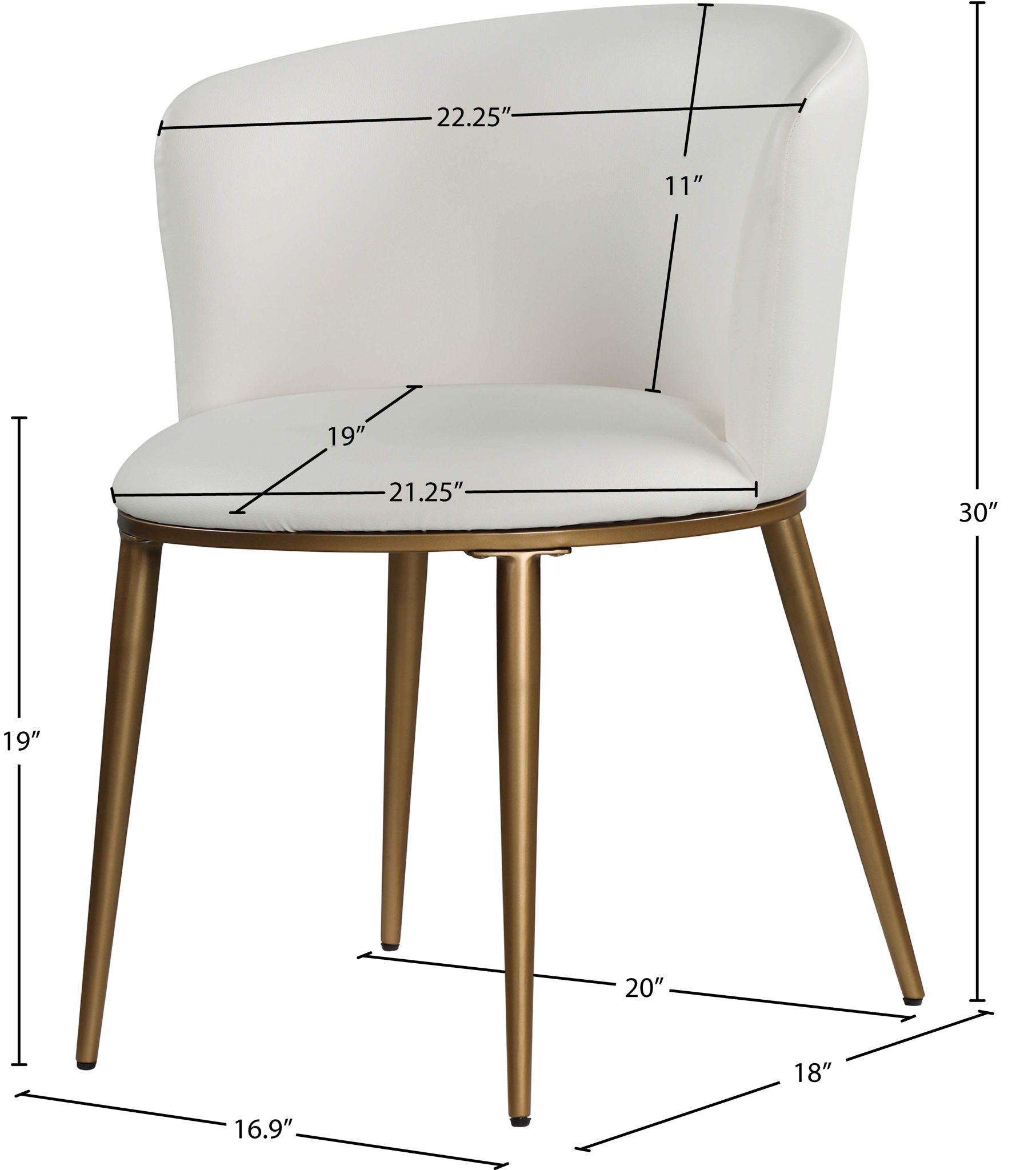 Skylar - Dining Chair with Gold Legs (Set of 2)