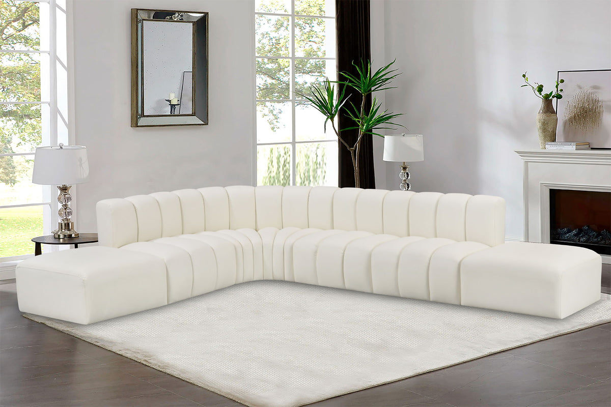 Arc - Faux Leather 7 Piece Corner Modular Sofa