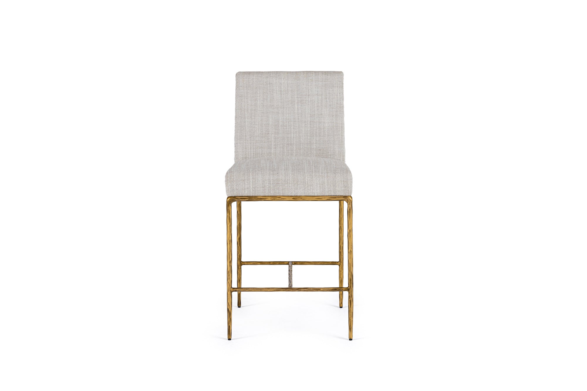 Modrest Beasley - Modern Off-White Linen + Brass Counter Chair