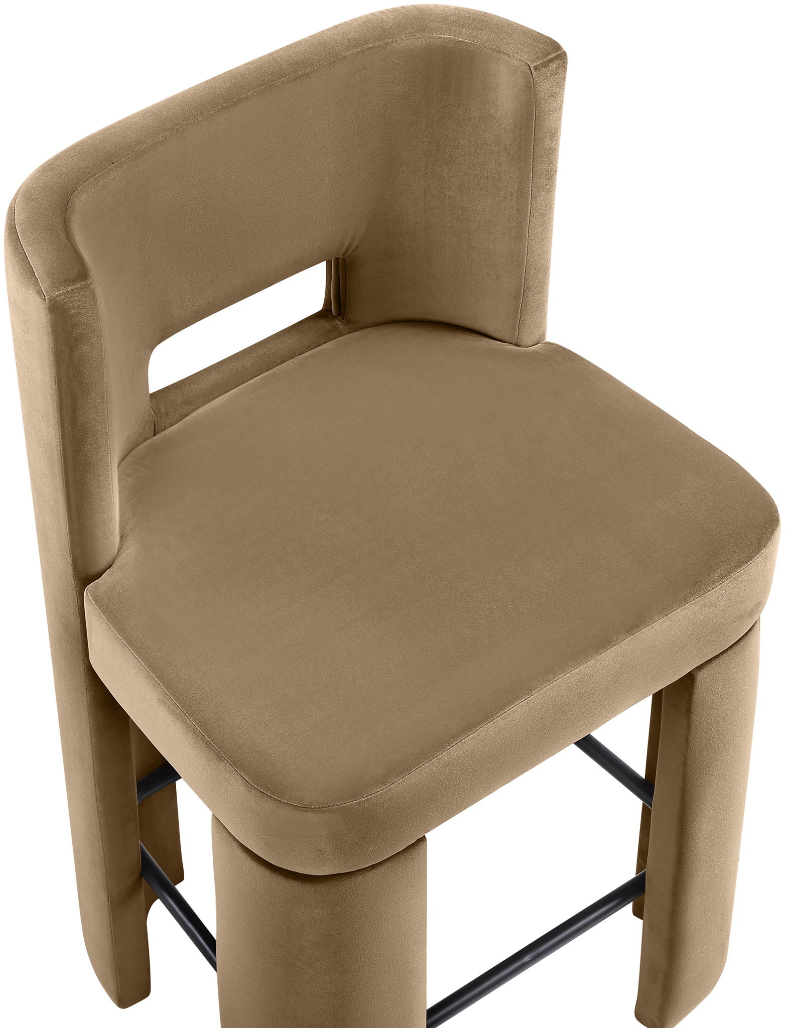 Zuno - Velvet Performance Fabric Upholstered Counter Stool (Set of 2)