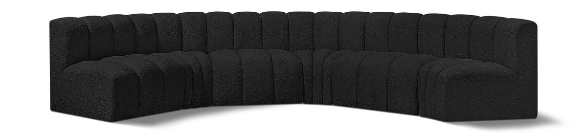 Arc - Boucle Fabric 6 Piece U-Shaped Modular Sofa