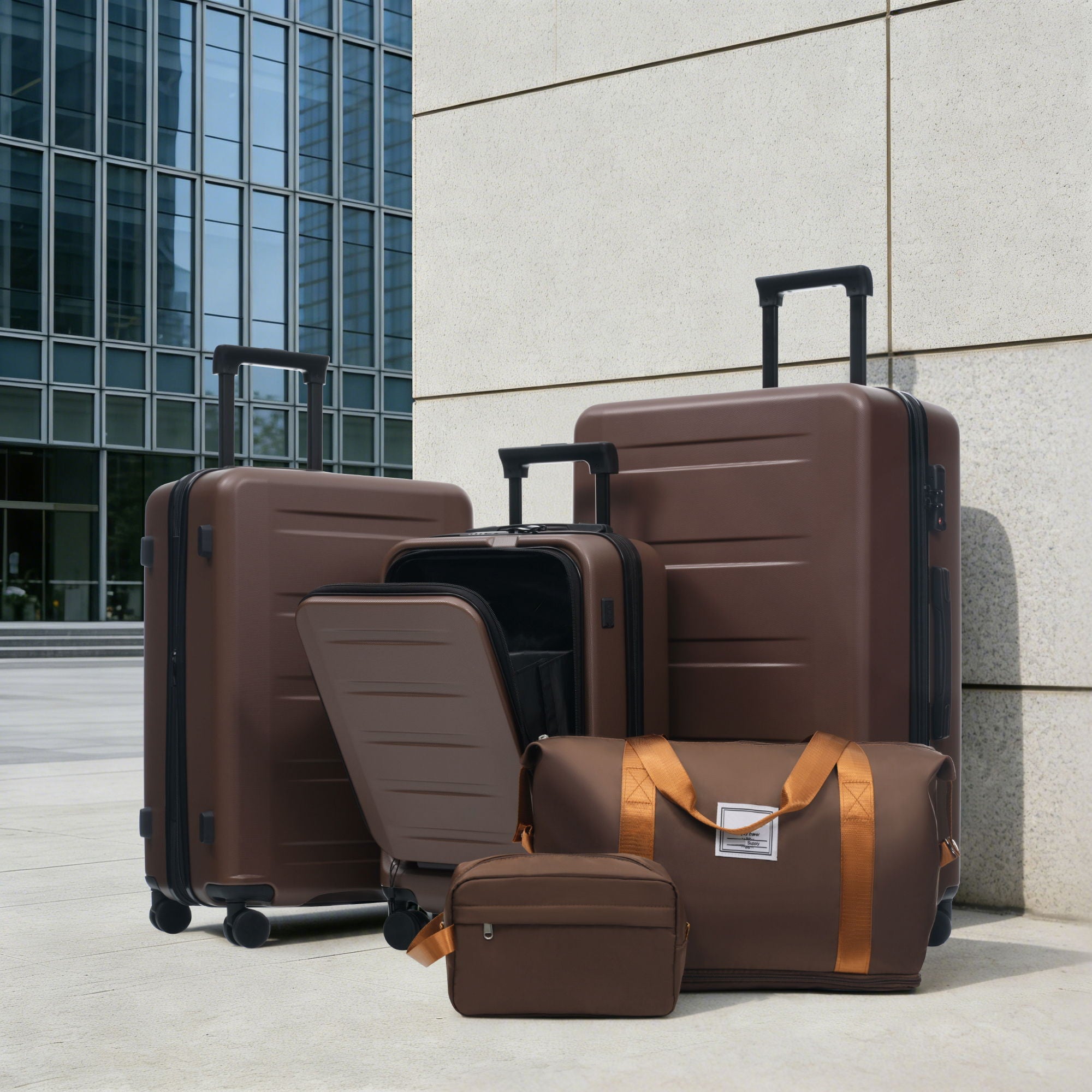 Hardside Luggage Set 5 Piece With Front Opening