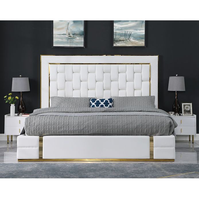Grande Ivory Storage Upholstered Bed