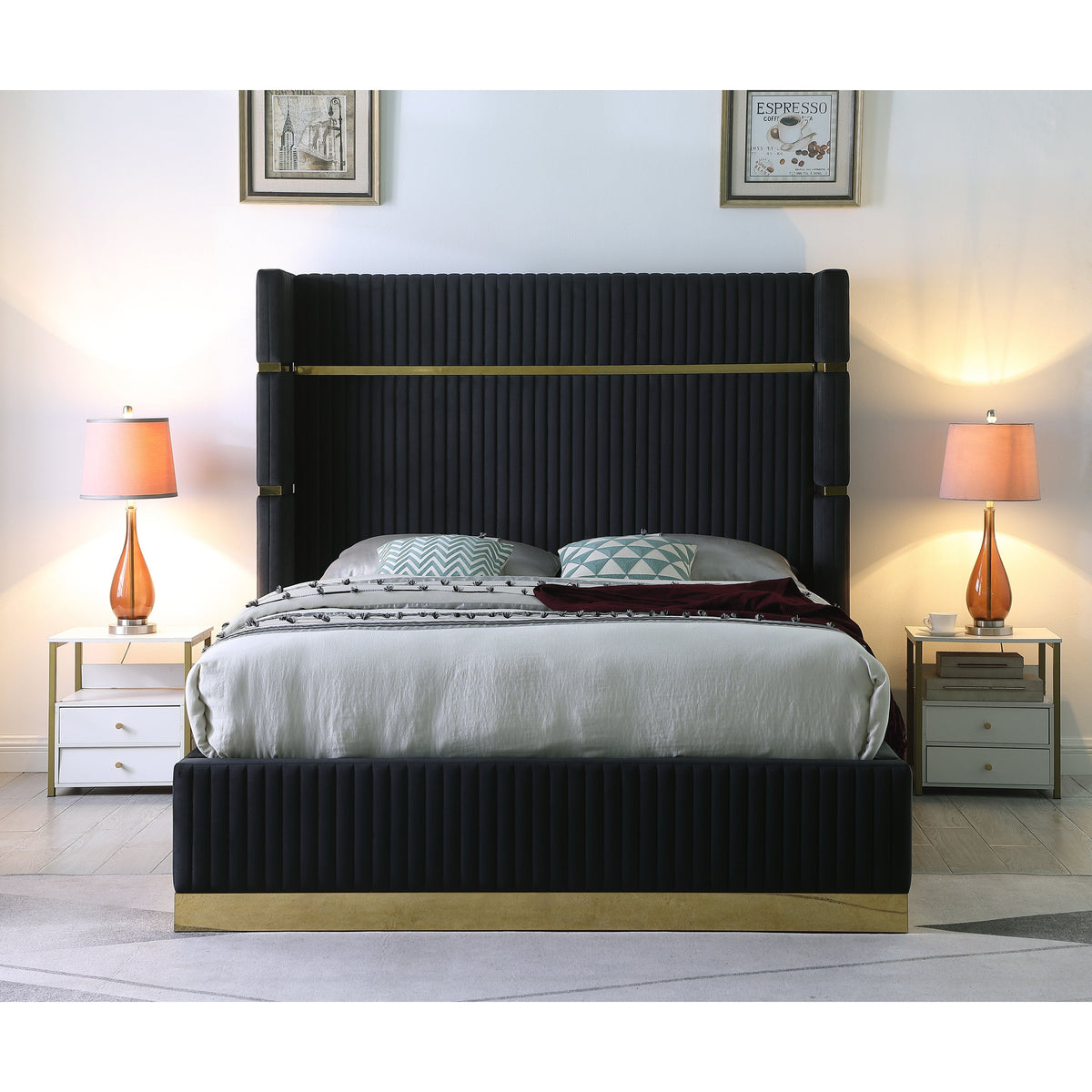 Prestige Noir Upholstered Bed