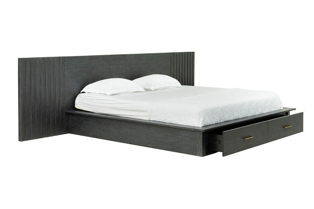 Modrest Manchester- Contemporary Platform Dark Grey Q Bed