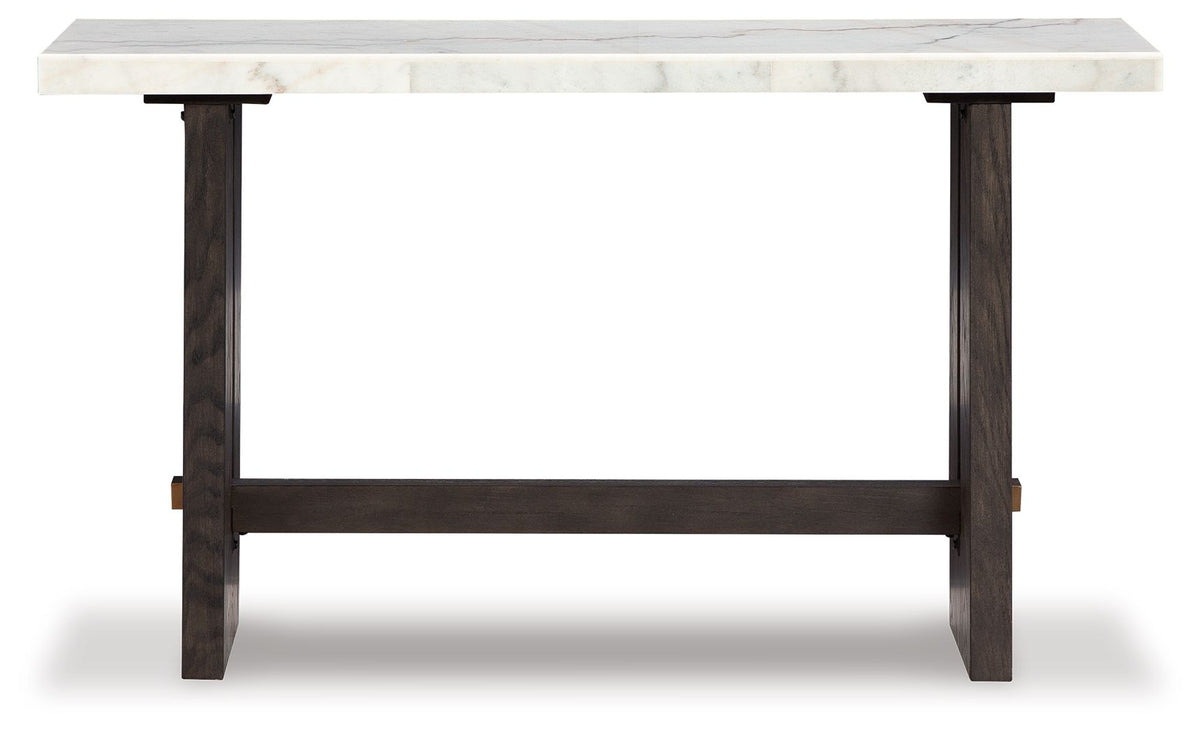 Burkhaus - Sofa Table - White / Dark Brown