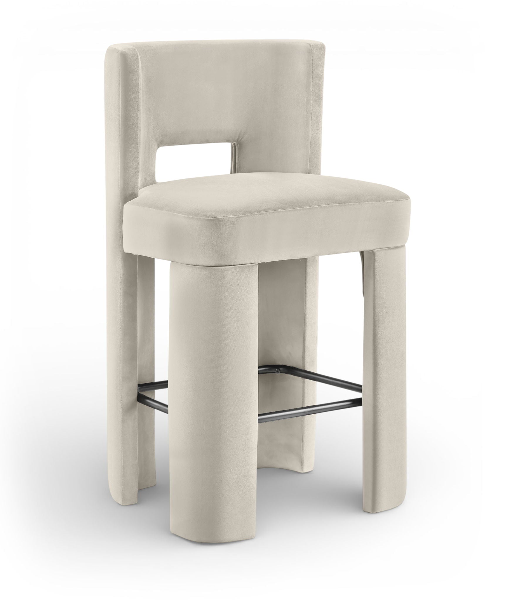 Zuno - Velvet Performance Fabric Upholstered Bar Stool (Set of 2)