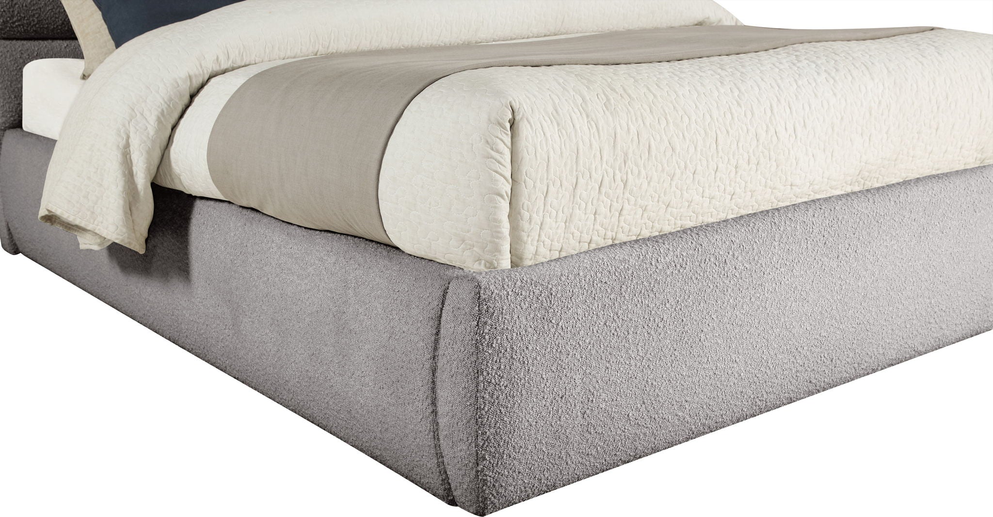 Adam - Boucle Fabric Bed With 70.5" Headboard