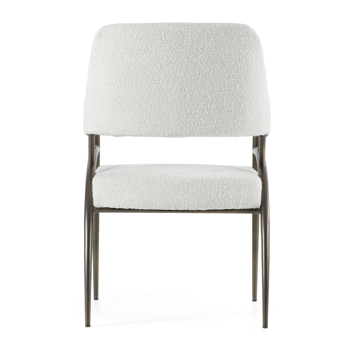 Betty - Modern Off-White Fabric + Bronze Dining Chair