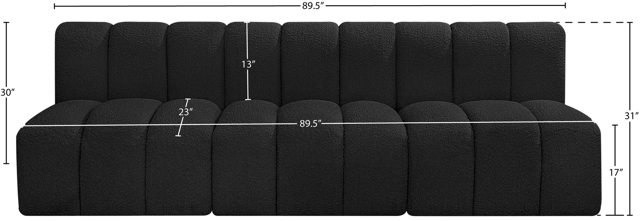 Arc - Boucle Fabric 3 Seats Modular Sofa