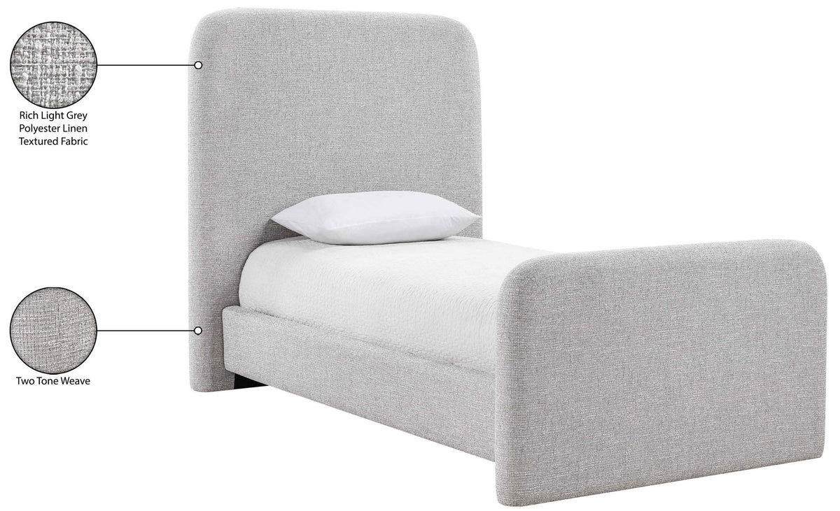 Fira - Linen Textured Fabric Upholstered Bed