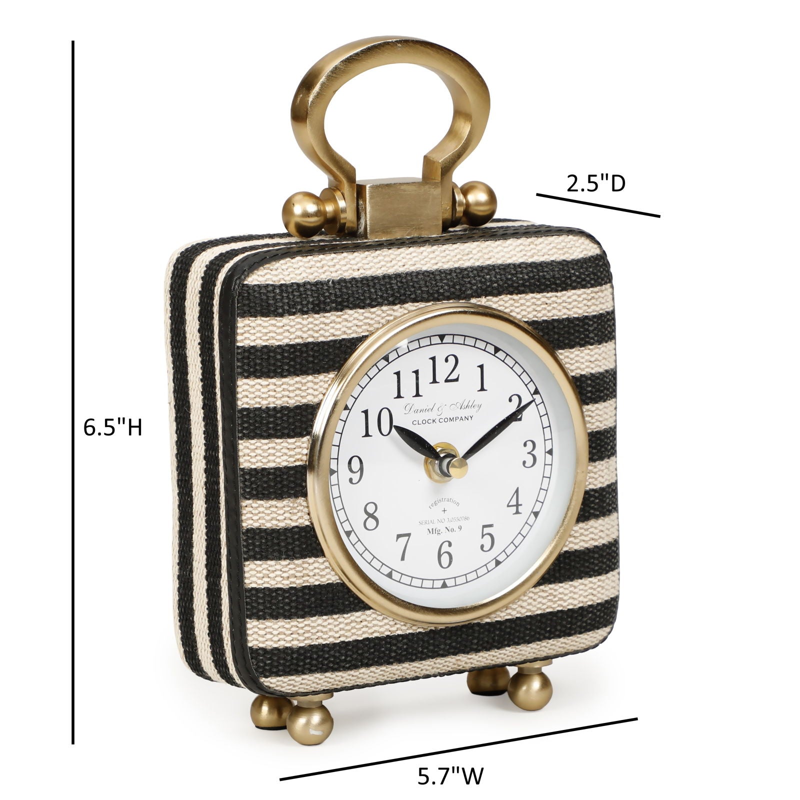 Mona - Striped Contract-Grade Standing Accent Clock - Black