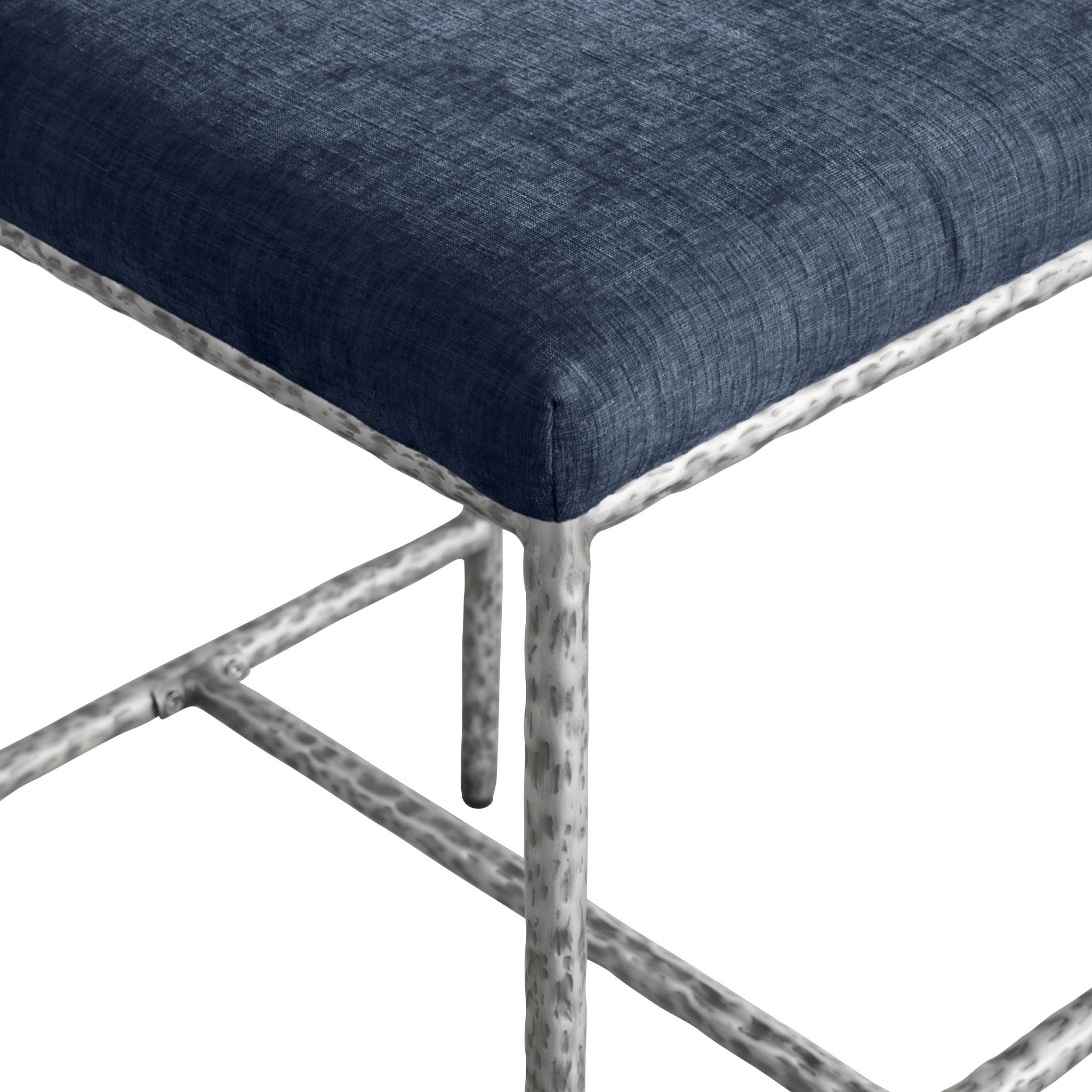 Reeves - Chenille Fabric Upholstered Counter Stool (Set of 2) - Silver Base