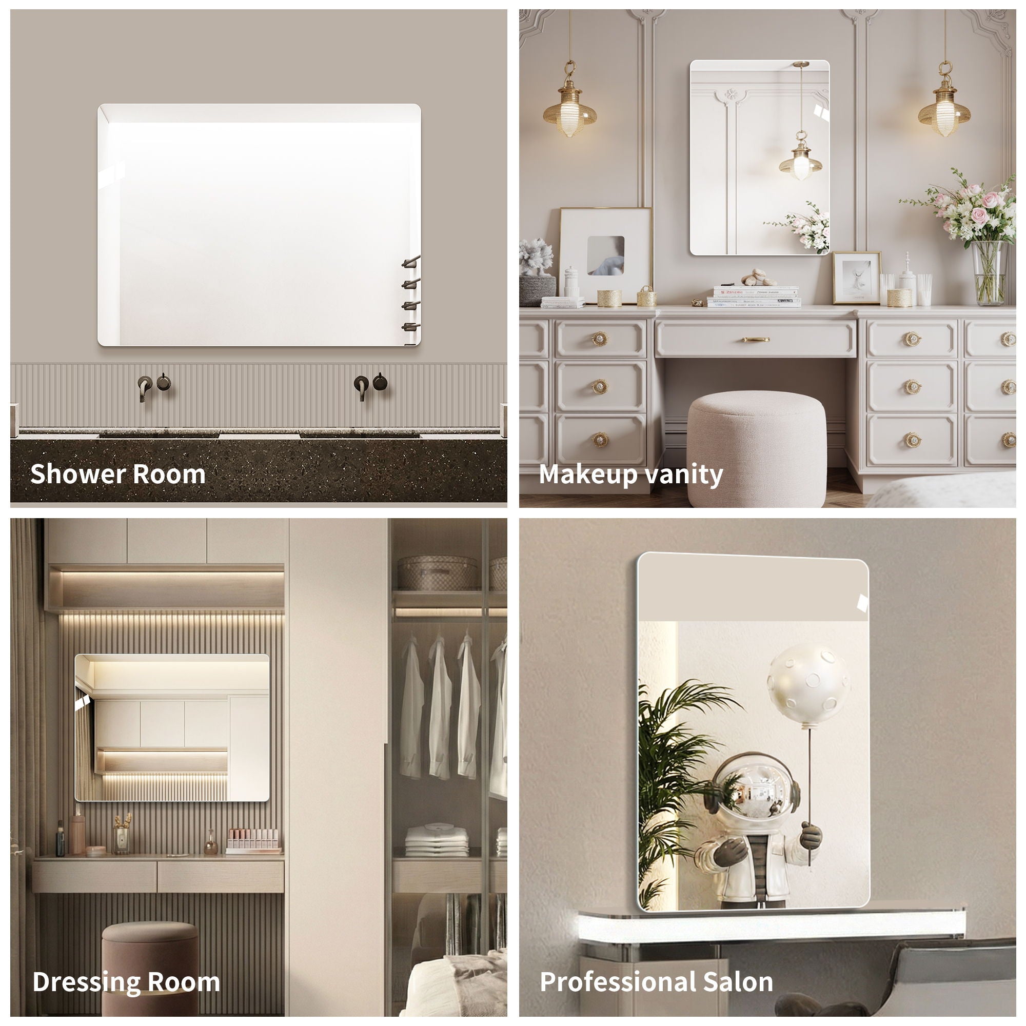 Modern Frameless Bathroom Vanity Mirror